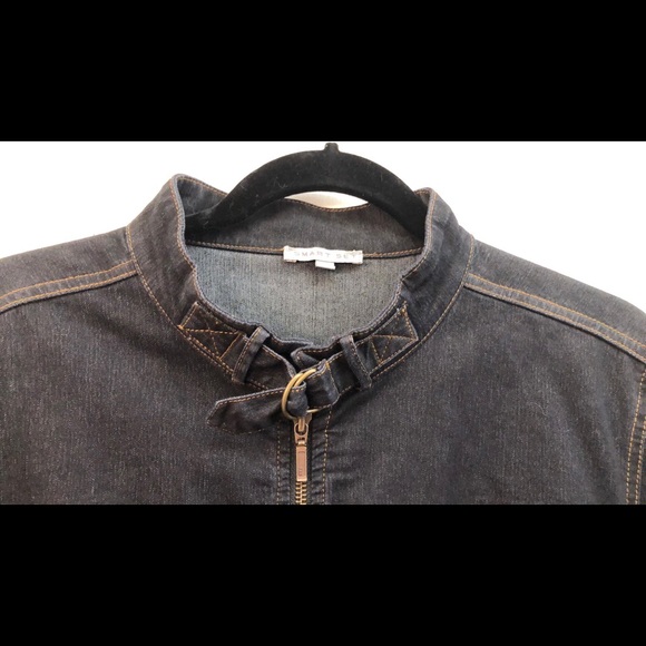 Stretch Denim Bomber Jacket - Picture 2 of 8